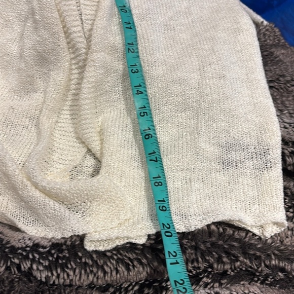 Alexandra + Oak off white Mesh 3/4 sleeves open cardigan Sz M - Picture 4 of 7